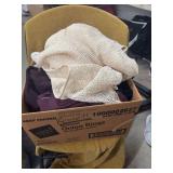 BOX OF ASSORTED WOMENS DRESS CLOTHES. MED AND LARGE.