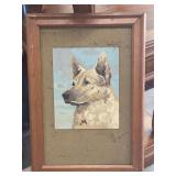 PAINTED PICTURE OF GERMAN SHEPHERD DOG.
