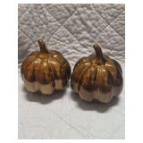 TWO CERMANIC PUMPKINS