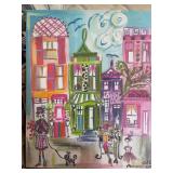 PAINTED CITY SCENE.