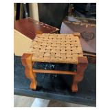 VINTAGE CANE BOTTOM STOOL 14X14X12