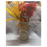 LITTLE HELLO FALL MILK CAN WITH FLOWERS