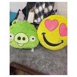 TWO FUNNY PILLOWS. NEEDS CLEANING