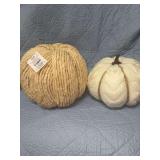 NATURAL PUMPKIN AND A CLOTH PUMPKIN