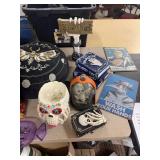 SEVERAL PIECES OF HALLOWEEN DECORATION- PILLOWS,WITCH, SKELETONS, ETC.-