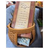 BASKET AND RELIGIOUS WALL HANGINGS