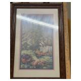WOODED FRAMED PICTRUE.  LEE K PARKINSON  MATCHES 314
