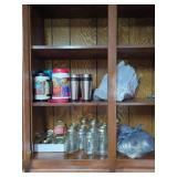 Assorted Travel Mugs and Canning Jars with Lids
