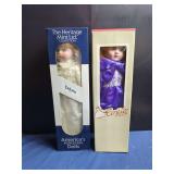 Two Heritage Mint Ltd. Porcelain Dolls in Original Packaging