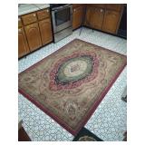 Traditional Style Area Rug with Floral Medallion Motif