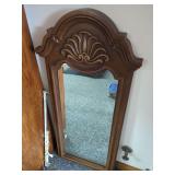 Wall Mirror with Carved Wood Frame and Shell Crest