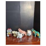 Ceramic Elephant Figurines and Vessels Assortment