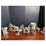 Ceramic and Resin Elephant Figurines and Mug Set