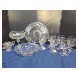 Assorted Pressed Glass Tableware and Stemware Group