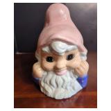 Ceramic Glazed Lying Gnome Figurine