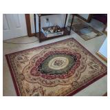 Red and Green Floral Area Rug