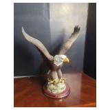 American Spirit Bald Eagle Resin Statue on Wood Base