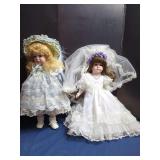 Two Bradley Porcelain Dolls Including Kristin and Lauren with Original Boxes and Tags