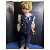Large Scale Vinyl Fashion Doll with Blue Corduroy Outfit