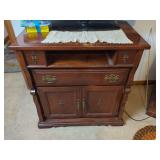 Wooden Media Console Cabinet with Storage Compartments