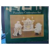 Traditions Porcelain Centerpiece Set Holiday Decor in Original Packaging