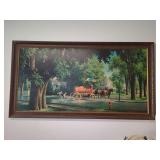 Paul Detlefsen Framed Print of Watering Street Scene Signed 1966