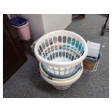 Assorted Household Plastic Bins, Baskets, and Storage Containers