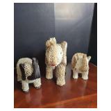 Set of Three Seashell Mosaic Elephant Figurines