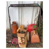Assorted Fuel Cans and Garden Sprayers