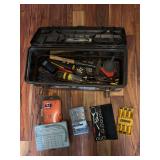 Assorted Hand Tools and Plastic Toolbox Lot