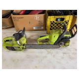 Lot of Two Poulan Gas Powered Chainsaws Including Micro XXV and Wild Thing Models