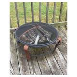 Outdoor Patio Group Including Fire Pit, Planter Pot, and Lounge Chairs