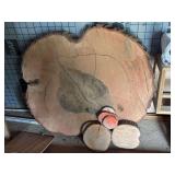 Large Wood Tree Slice Slab with Smaller Log Rounds