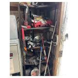 Assorted Garage Tools, Equipment, and Cleaning Supplies