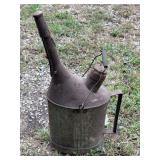 Galvanized Metal Oil Canister with Pour Spout and Wood Handle