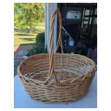 Woven Wicker Basket with Central Handle