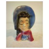 Royal Copley Ceramic Wall Pocket Figurine of a Woman with Bonnet
