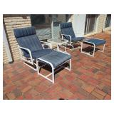 Patio Furniture Set with Glider Chairs, Ottomans, and Table
