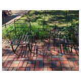 Black Painted Metal Patio Set Comprising Two Armchairs and One Table