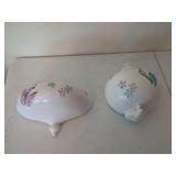 Abingdon USA Pottery Wall Pocket Planter and Matching Figural Vessel