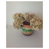 Roseville Pottery Baneda Planter with Dried Floral Arrangement