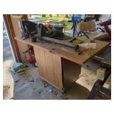Craftsman 12-Inch Wood Lathe on Wooden Cabinet Workstation