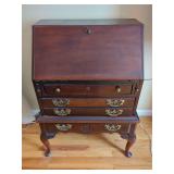 Bassett Furniture Wood Secretary Desk with Cabriole Legs