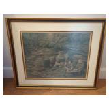 Framed Art Print Depicting Moonshine Still and Card Players