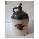 Stoneware Jug with Eagle Decal and Spigot