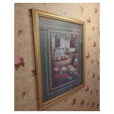 Framed Balcony and Floral Landscape Print