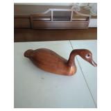 Carved Wooden Duck Decoy Figurine