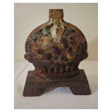 Cast Iron Basket of Fruit Doorstop with Polychrome Finish