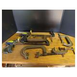 Assorted Heavy Duty C-Clamps and Quick-Grip Bar Clamps