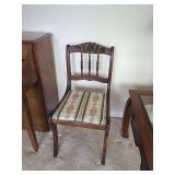 Wooden Carved Accent Chair and Collectible Dolls
